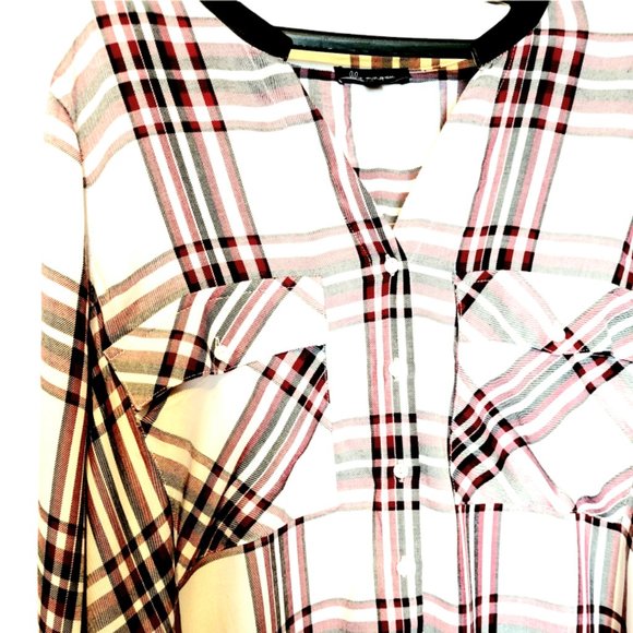 LILY MORGAN  Plaid Check Tunic  Plus Size 1X - Picture 2 of 5